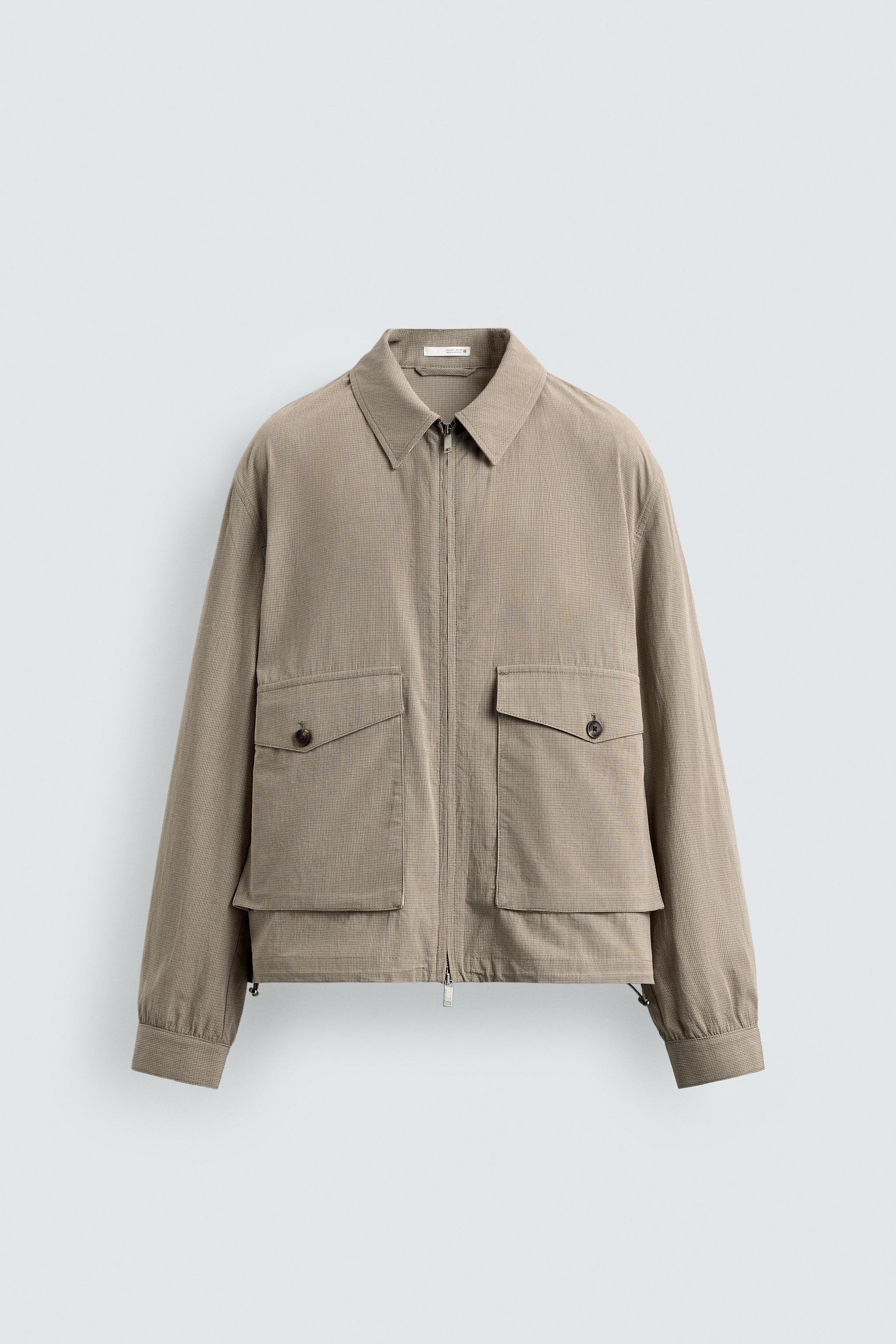 BLOUSON RELAXED FIT À CARREAUX TEXTURÉ